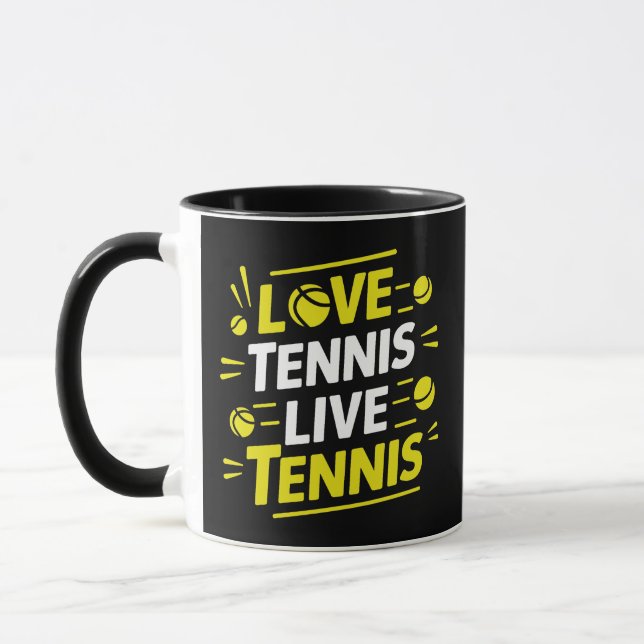Taza Amar el tenis en vivo Tenis, tazón deportivo (Izquierda)