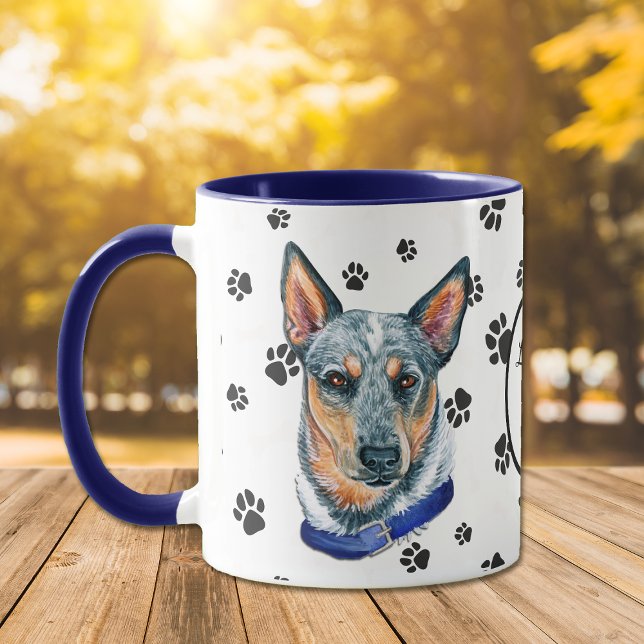 Taza Amar la huella de mi perro de ganado (Subido por el creador)