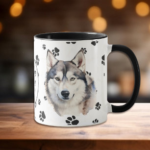 Taza Amar la huella de mi perro Husky