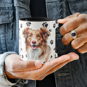 Taza Amar la impresión de la pagina de perro roja austr