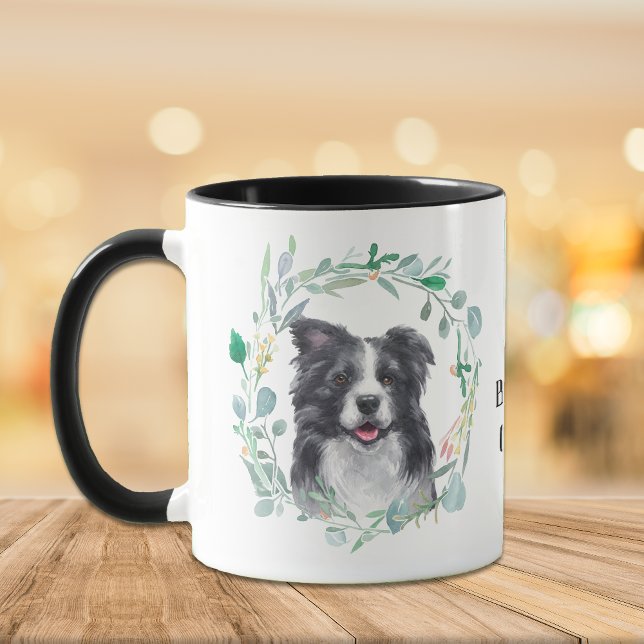 Taza Amar mi borde Collie Wreath café Mug (Subido por el creador)