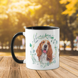 Taza Amar mi hongo basset Wreath Coffee Mug