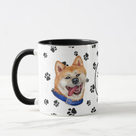 Taza Amar mi huella digital de perro de Akita