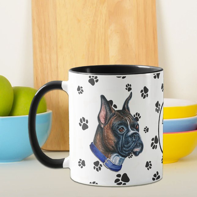 Taza Amar mi huella digital de perro de Boxer (Subido por el creador)