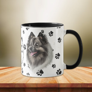 Taza Amar mi huella digital de perro de Keeshond