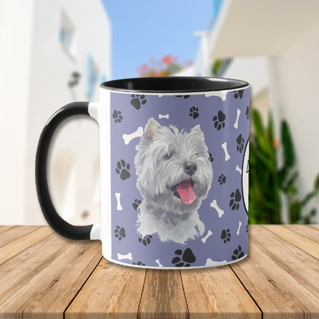 Taza Amar mi huella digital de perro occidental (Subido por el creador)