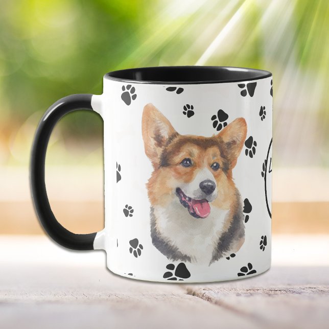 Taza Amar mi huella digital galesa de perro de Cardigan (Subido por el creador)