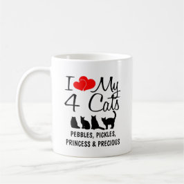 Taza Amar mis cuatro gatos