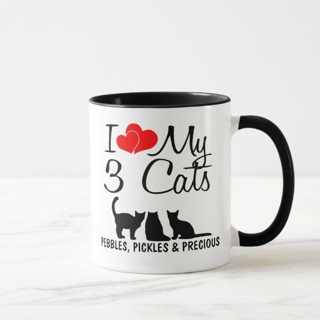 Taza Amar mis TRES Gatos (Derecha)