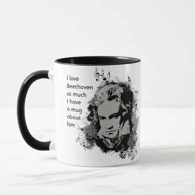 Taza Amar tanto a Beethoven, que me siento muy divertid (Izquierda)