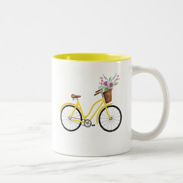 Taza amarilla dulce de la bici (Derecha)
