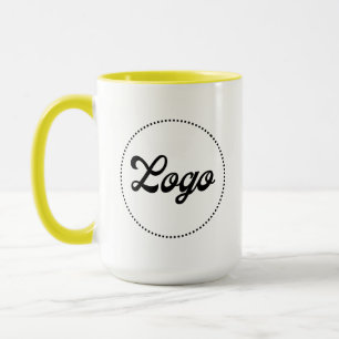 Taza amarilla promocional personalizada con logoti