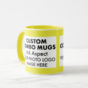 Taza Amarillo 4:6 Paisaje 2 x Marco de Foto Combo Perso