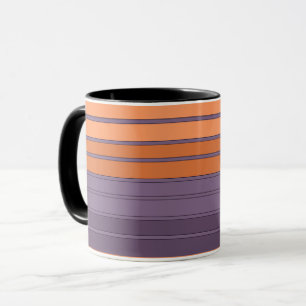 Taza Amarillo con patrón de rayas lilas