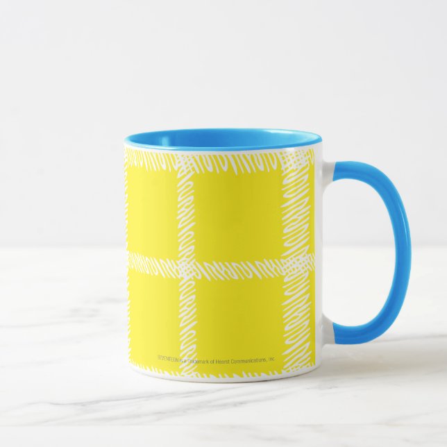 Taza Amarillo de la tela escocesa (Derecha)