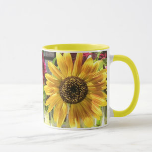 Taza Amarillo del anillo del girasol