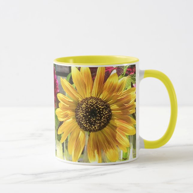 Taza Amarillo del anillo del girasol (Derecha)