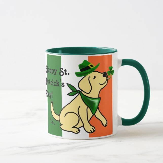 Taza Amarillo Labrador del día de St Patrick (Derecha)