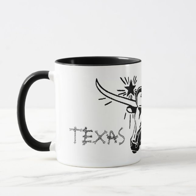Taza Amarillo Texas Longhorn Ceramic Mug (Izquierda)
