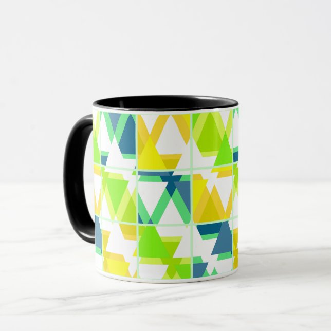 Taza Amarillo verde abstracto , geo , geométrico , amar (Anverso izquierdo)