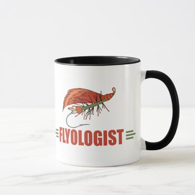 Taza Amarrado humorístico, pesca con mosca (Derecha)