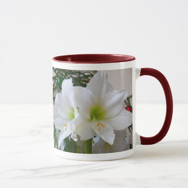 Taza Amaryllis blanco y árbol de Navidad (Derecha)