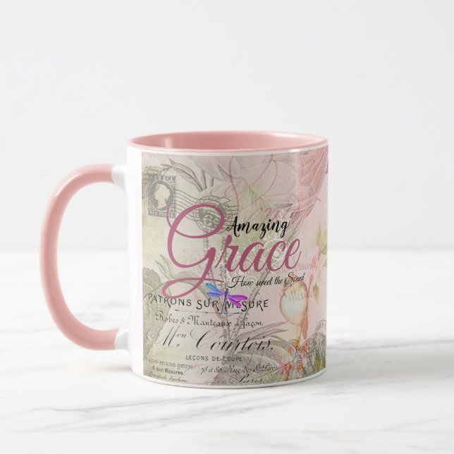 Taza Amazing Grace vintage rosa   (Izquierda)
