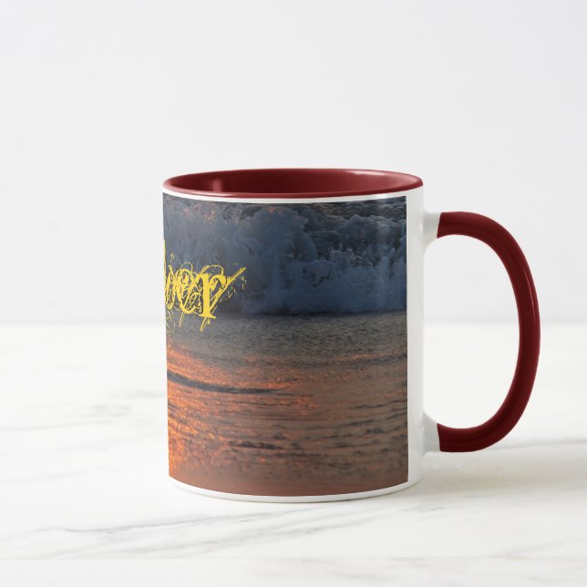 Taza ambarina - reflexiones de la salida del sol (Derecha)