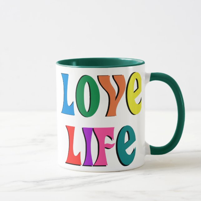 Taza ¡AME LA VIDA! mensaje cristiano de personalizable (Derecha)