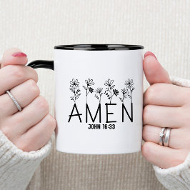 Taza Amen Bible Verse Christian Coffee Mug