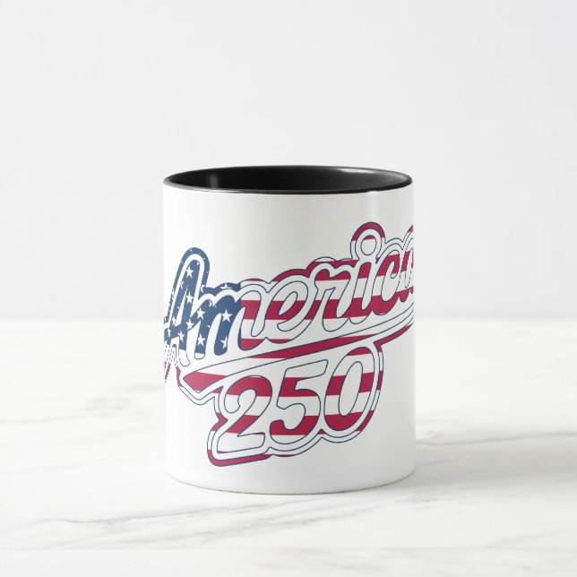 Taza America 250 Flag Script Semiquincentennial Design (Centro)