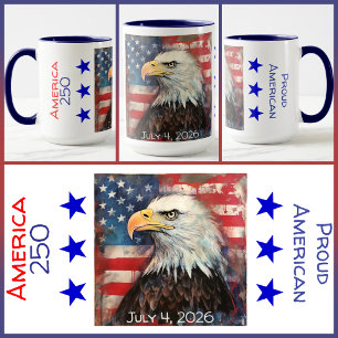 Taza - América 250 - Orgulloso Americano - Rojo/Bl