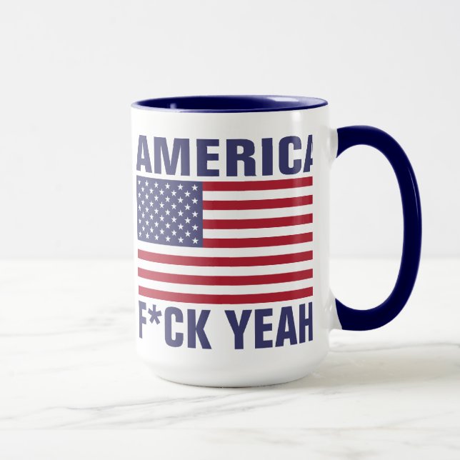 Taza ¡América, F*ck sí! - Azul (Derecha)