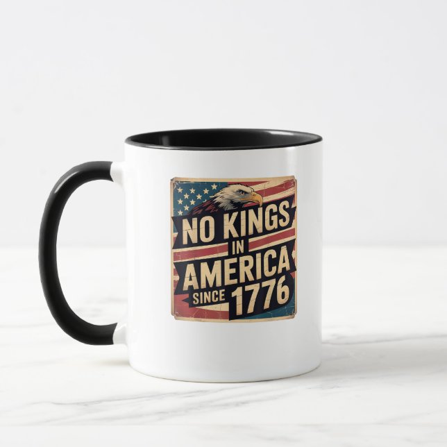 Taza America Flag  Decor No Kings In America Since 1776 (Izquierda)