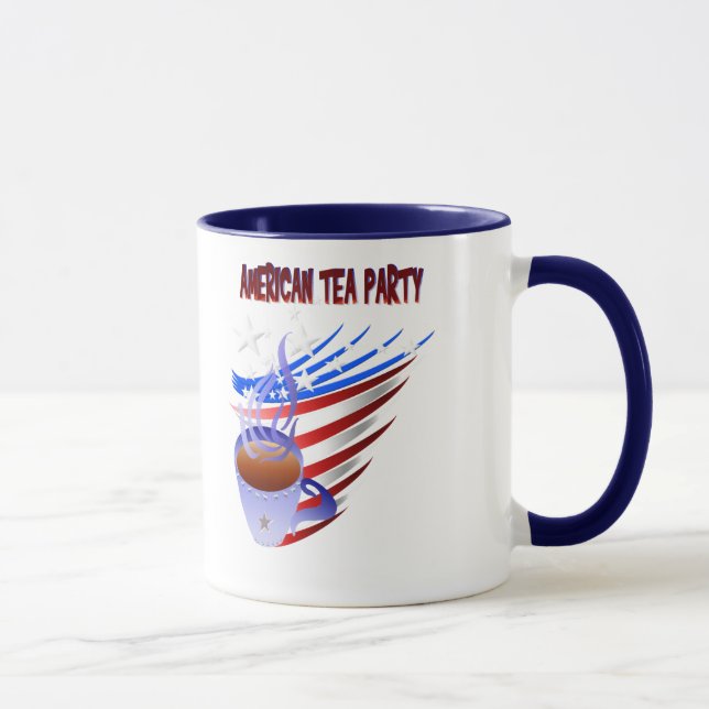 Taza americana de la fiesta del té (Derecha)