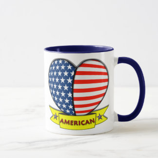Taza americana del corazón