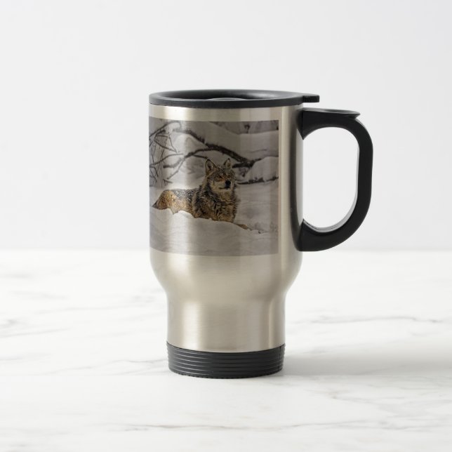 Taza americana del viaje del lobo gris del lobo (Derecha)