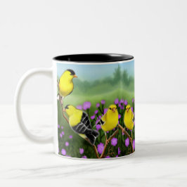 Taza americana salvaje de los Goldfinches