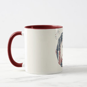 Taza Americana Vintage Insignia Patriótica del 4 de Jul