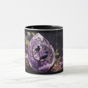 Taza Amethyst Crystal - Crows Blackbird Ravens