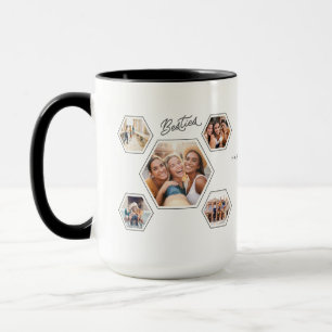 Taza Amigas Regalo Personalizado con Diez Fotos y Año