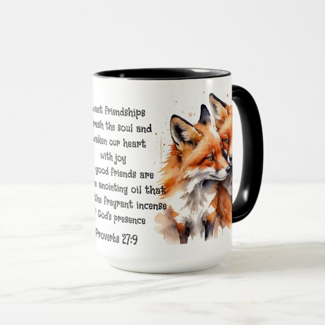Taza Amigo lindo zorro proverbios cita amistad (Anverso derecho)