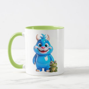 Taza Amigo Sapo Carácter Azul Brillante Monstruo Lindo