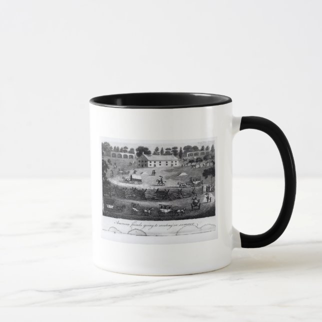 Taza Amigos americanos que van al encuentro en verano (Derecha)