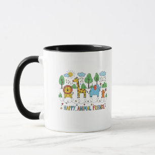 Taza Amigos Animales Felices
