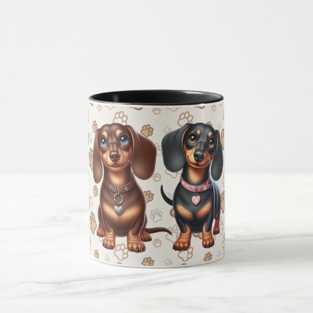 Taza Amigos de Cute Dachshund (Centro)