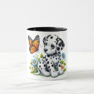 Taza Amigos de Cute Dalmatian/Butterfly