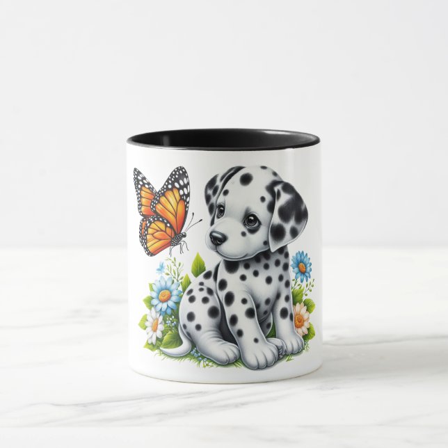 Taza Amigos de Cute Dalmatian/Butterfly (Centro)