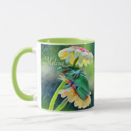 Taza Amigos de la rana Flores Lluvia Regalo Café Nombre