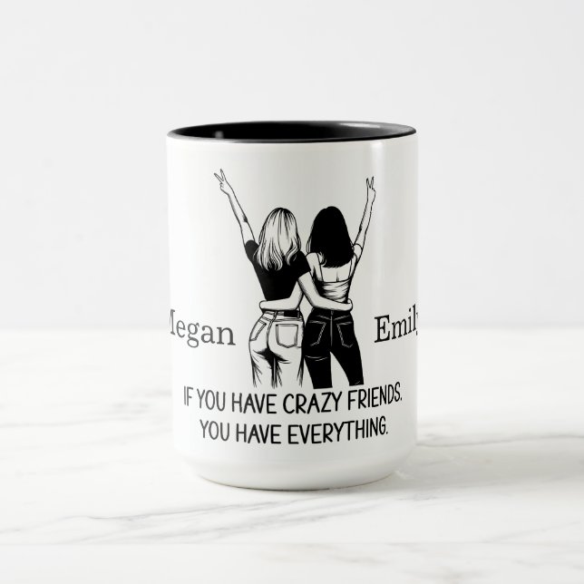 Taza Amigos locos personalizados (Centro)